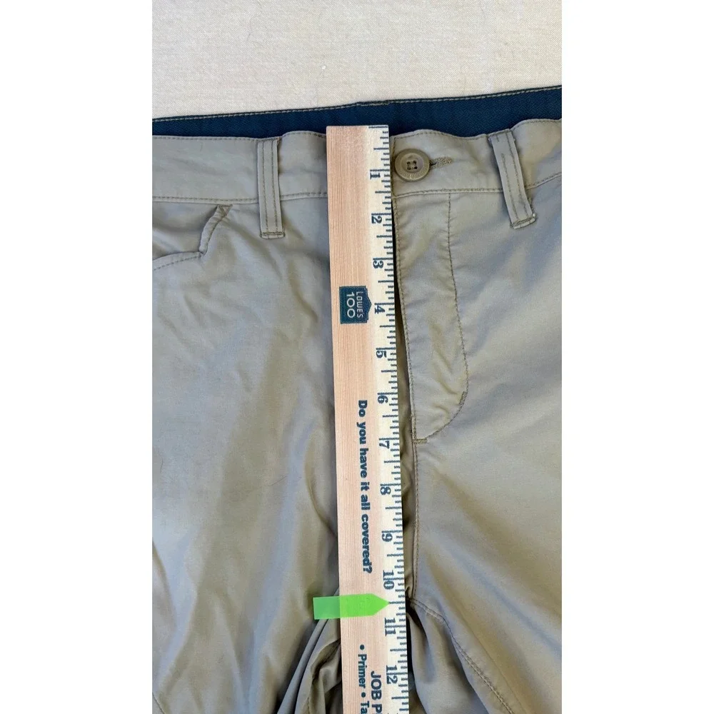 Eddie Bauer Mens 37x29 Khaki Lightweight Outdoor Hiking Pants Nylon‎ Spandex Zip